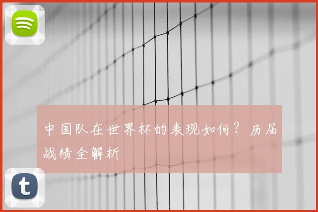 中国队在世界杯的表现如何?历届战绩全解析